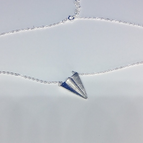 925 Paper Airplane Brushed Silver Earrings - Picture 5 of 5